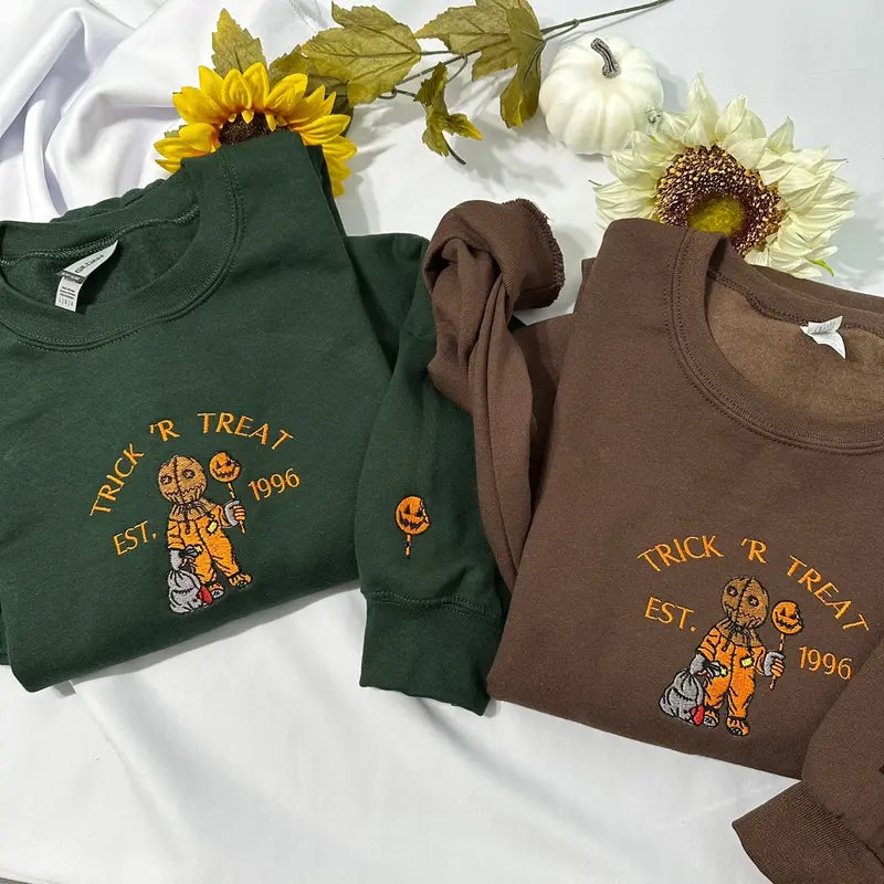 Vintage Halloween Embroidered Crewneck Sweatshirt tee hoodie