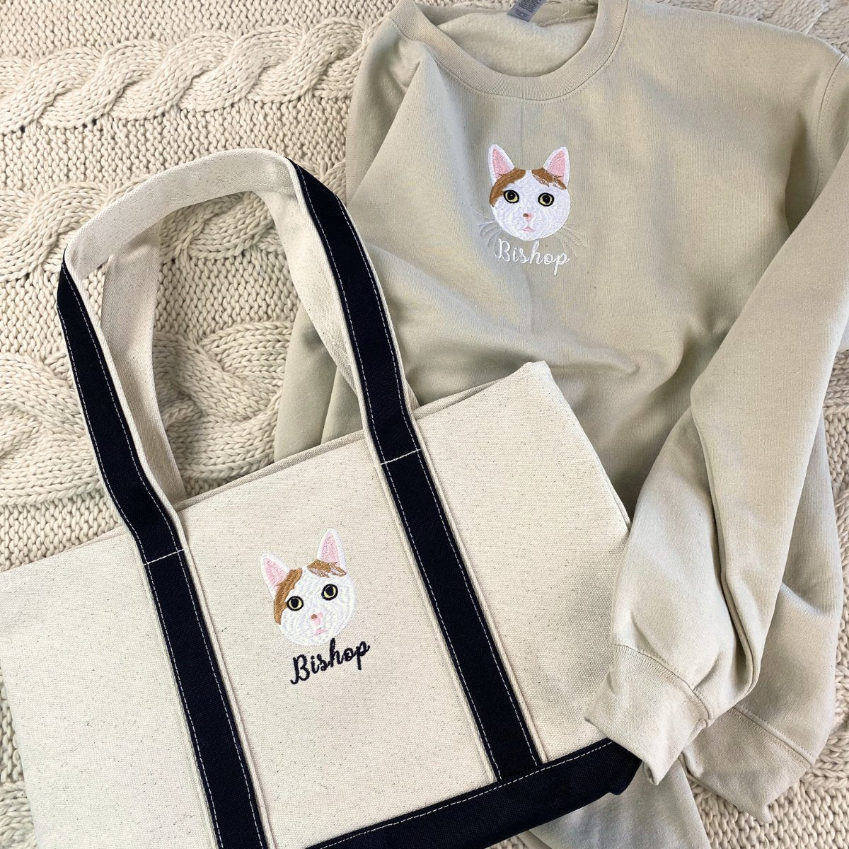 Personalized Father’s Day Gift for Pet Lovers – Custom Embroidered Pet Portrait Photo Sweatshirt or Hoodie