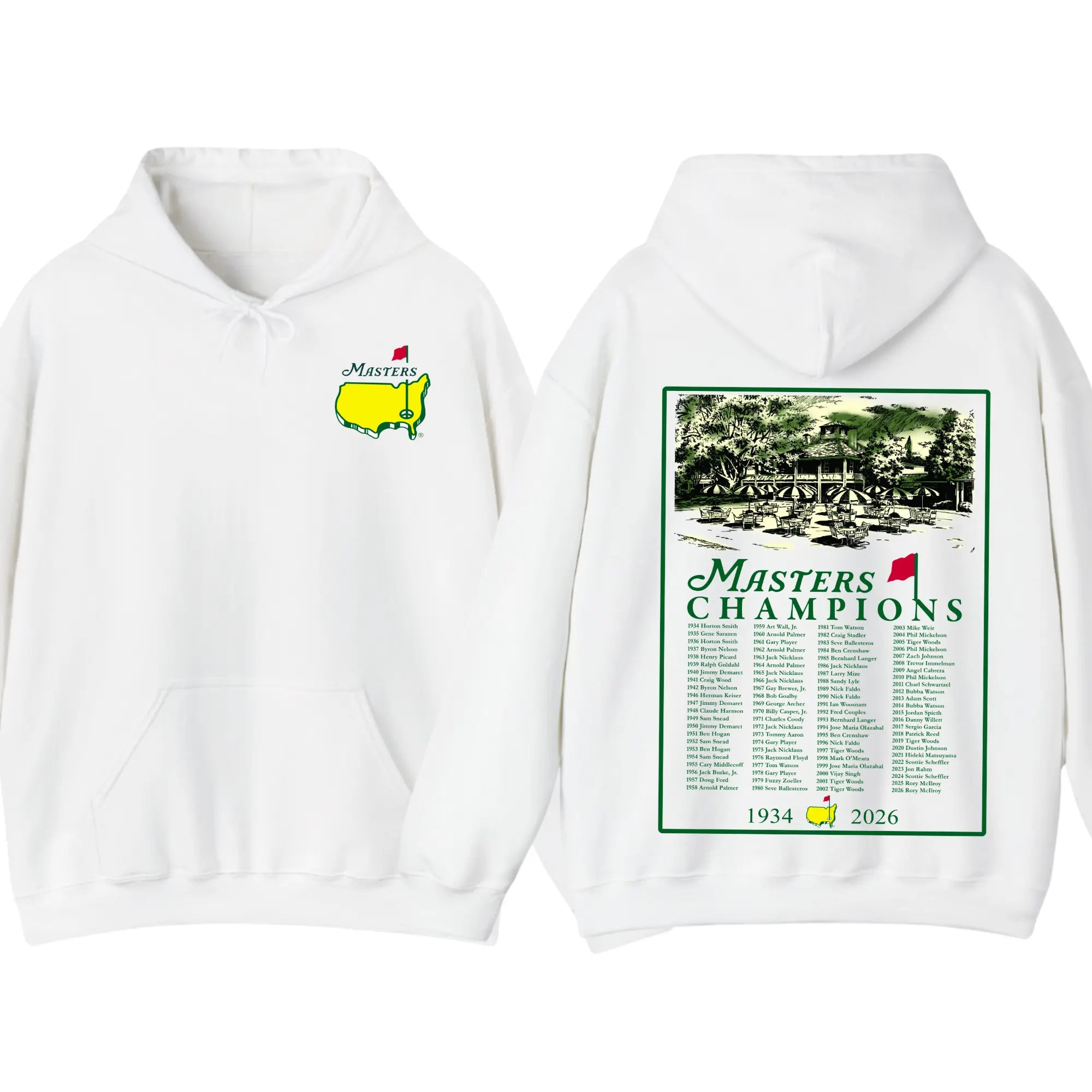 Masters Champions 1934-2026 Legacy Hoodie Sweatshirt Tee Golf Heritage Collection