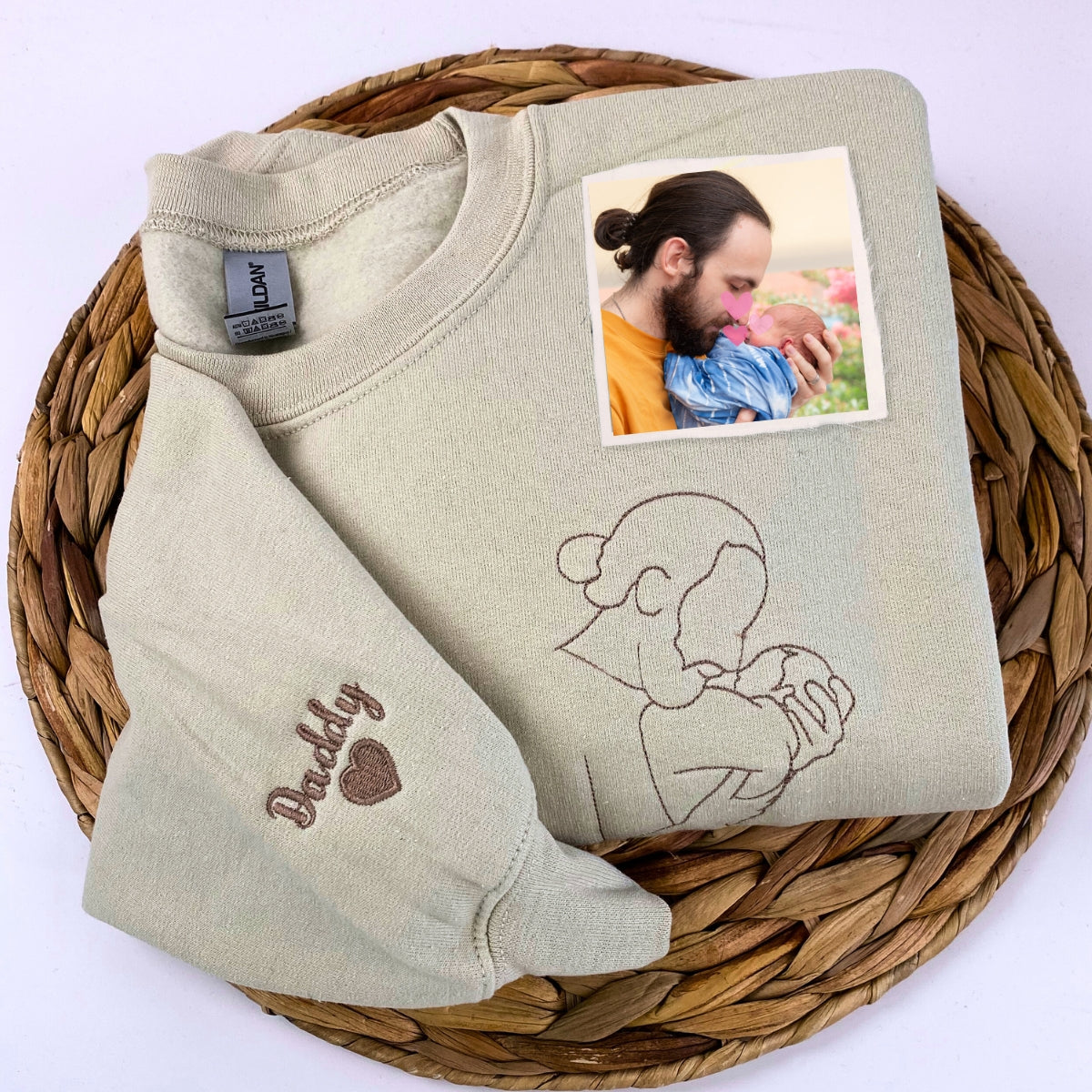 Father and Son Sweatshirt, Hoodie, Personalized Fathers Day Gifts from Portrait Photo Sweatshirt, Unique Gifts for Dad
