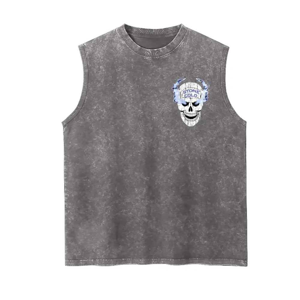 Stone Cold Skull Vintage Washed Men’s Sleeveless Tank Top