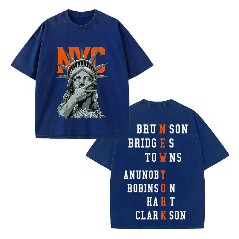🗽 Vintage Washed NYC Statue Of Liberty New York Football Graphic Tee