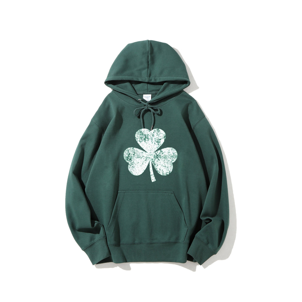 Mother's Day Lucky Clover Short-Sleeve Hoodie Sweatshirt Holiday Gift