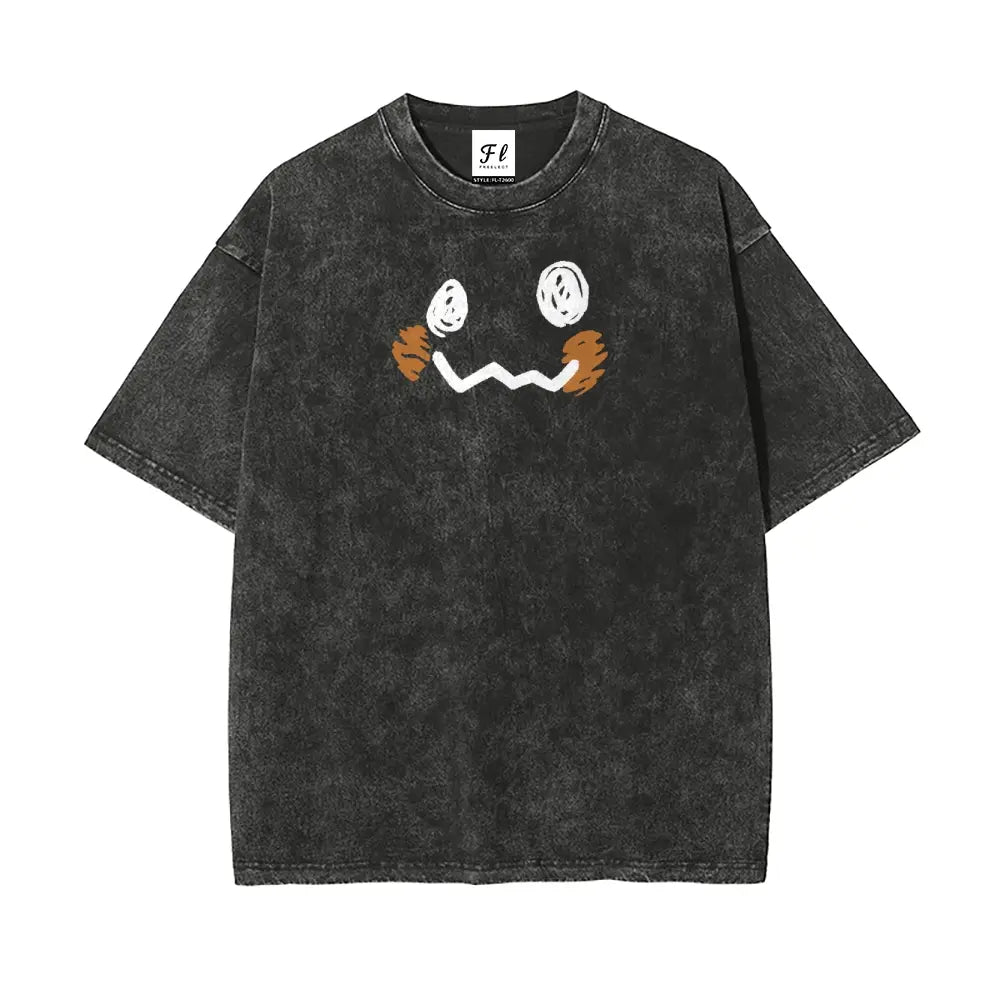 Mimikyu Double-Sided Washed Black Tee