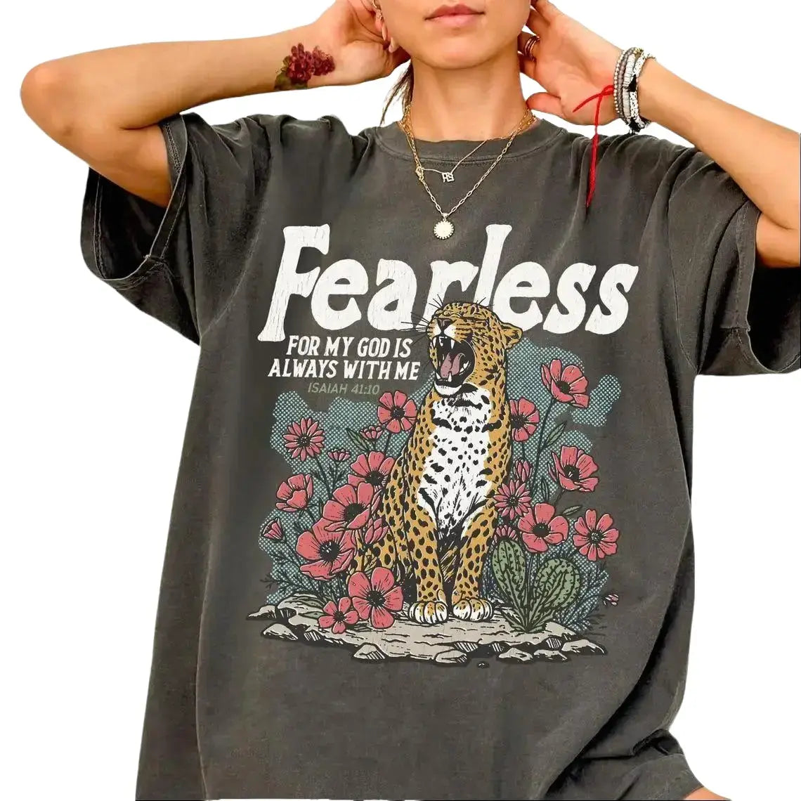 Fearless Graphic Tee 🐆✨ Wear Your Confidence Everywhere