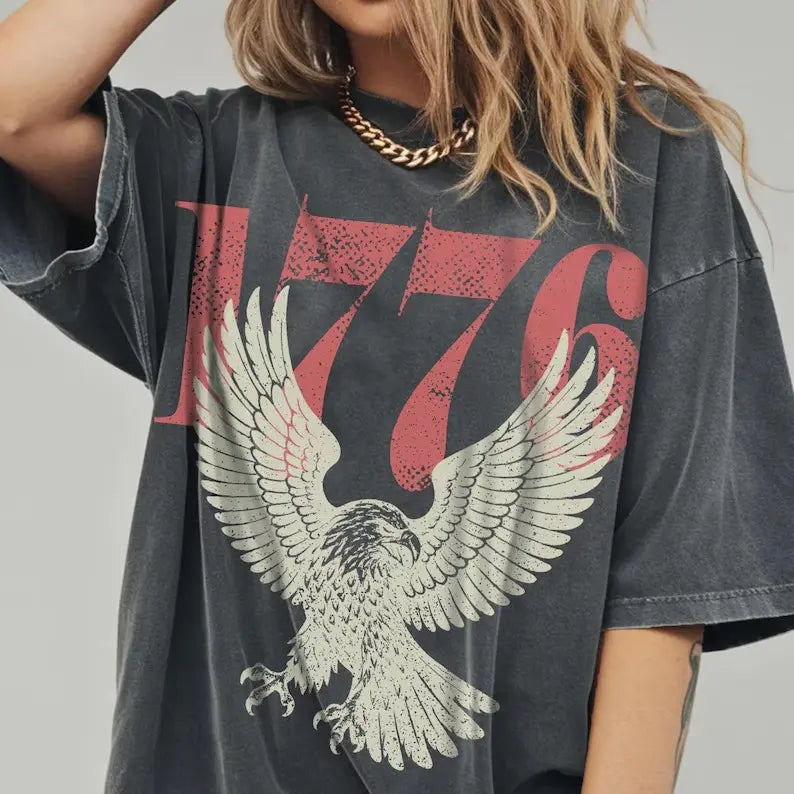 Vintage 1776 Bald Eagle Graphic Women’s T‑Shirt 🦅🇺🇸