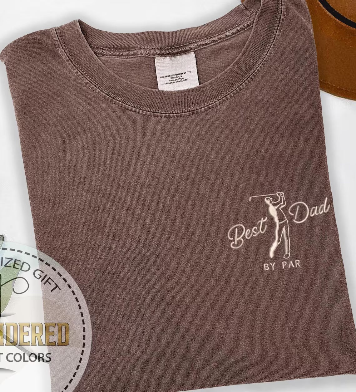 Embroidered “Best Dad By Par” Golf Tee | Thoughtful Gift for Dad