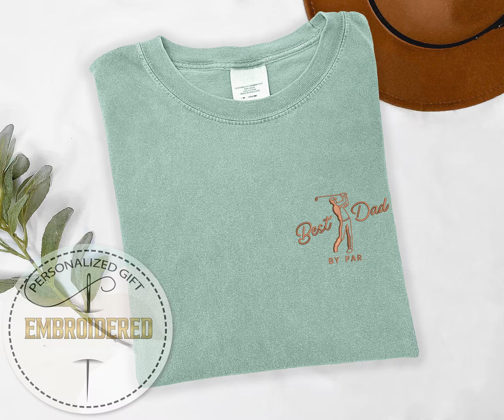 Embroidered “Best Dad By Par” Golf Tee | Thoughtful Gift for Dad