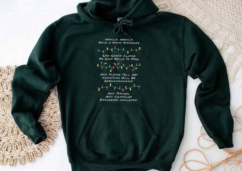 Monica Monica Have A Happy Hanukkah 🎄 Friends Phoebe Holiday Sweatshirt