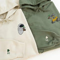 Custom Wall E And Eve Embroidered Sweatshirt, Disney Couple Embroidered Hoodie, Couple Embroidery Sweatshirt, Matching Hoodie