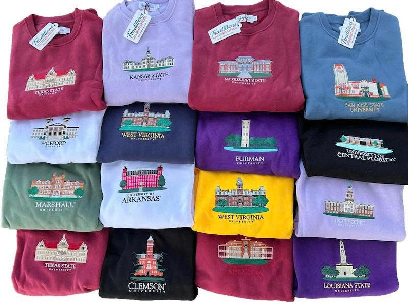 Custom University Sweatshirt, Custom College Embroidered Sweatshirt, University Sweatshirt, University College Sweatshirt Gift, High School