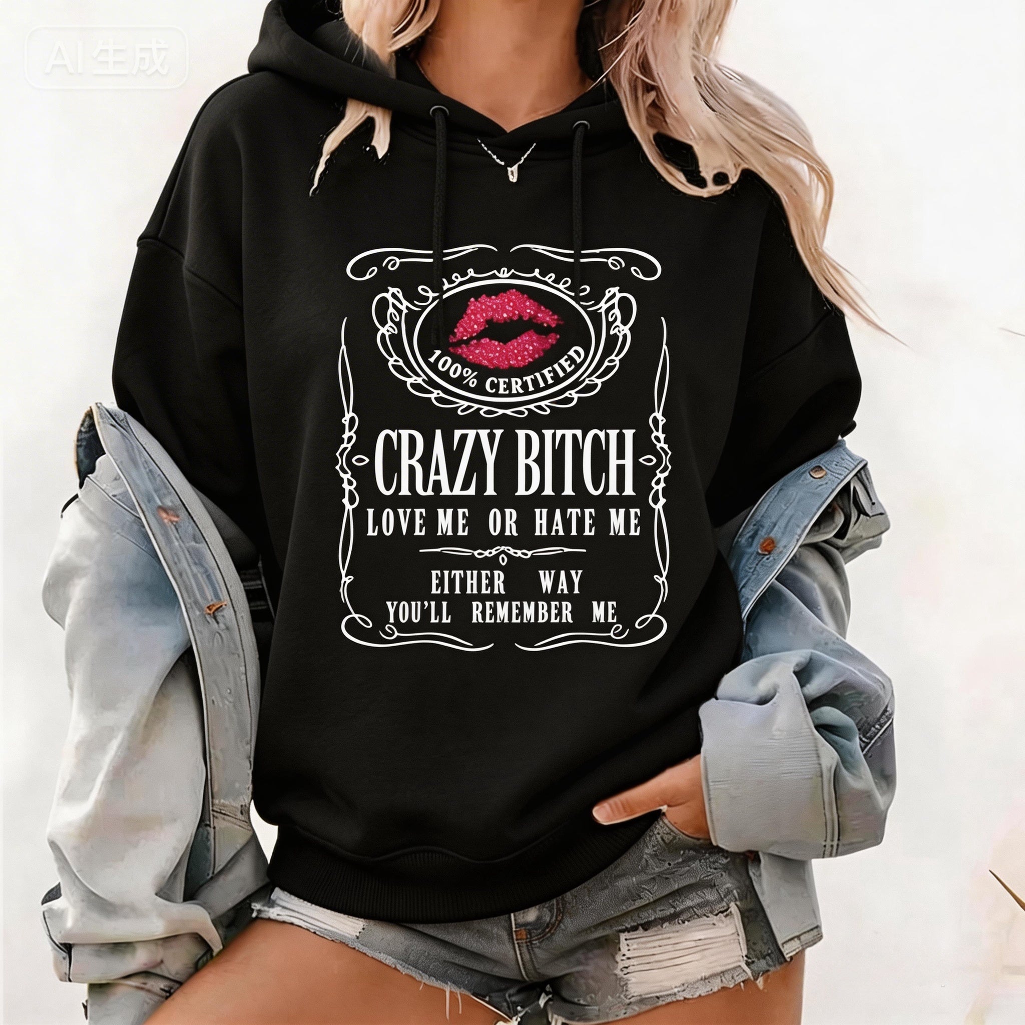 Crazy Bitch Statement T-Shirt | Love Me Or Hate Me Graphic Tee Sweatshirt Hoodie