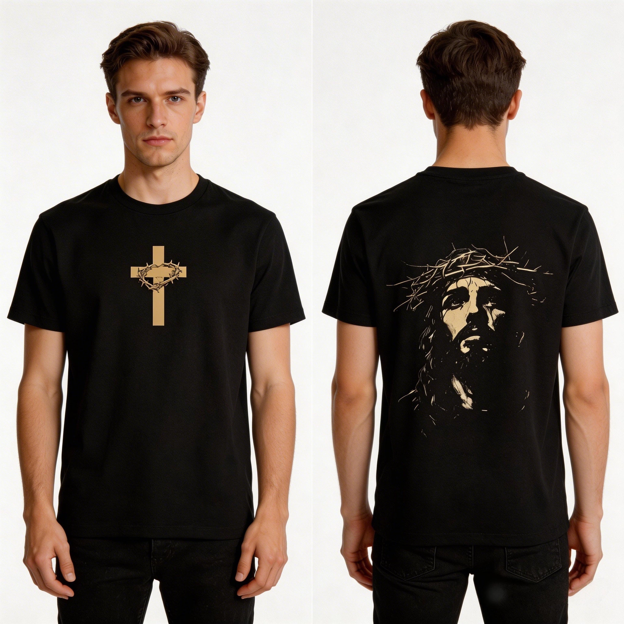 Vintage Jesus Thorn Crown Hoodie, Christian Cross Graphic Hooded Sweatshirt, Religious Streetwear Pullover for Men Women