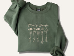 Personalized Birth Flower Mom Sweatshirt or Hoodie - TOOAI