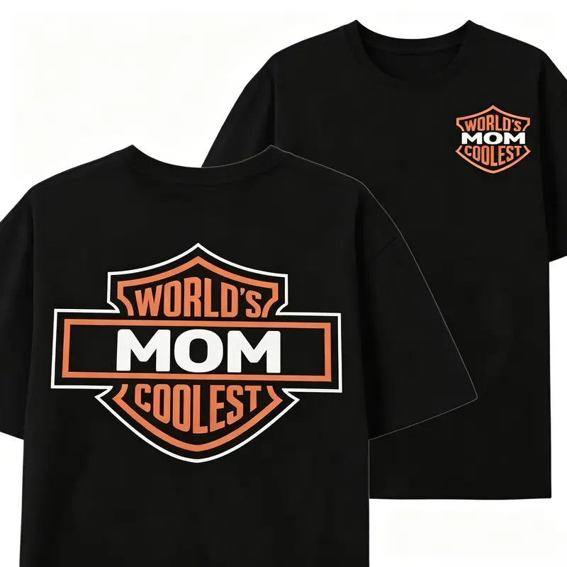 World's Coolest Papa Dual Print Black Tee