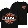 World's Coolest Papa Dual Print Black Tee
