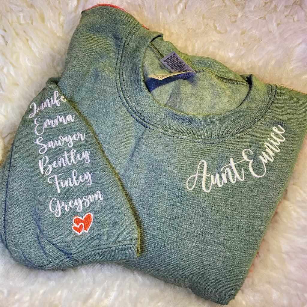 Roman Numerals on Neckline Sweatshirt or Hoodie, Custom Embroidered His And Hers Valentine's Day Gifts